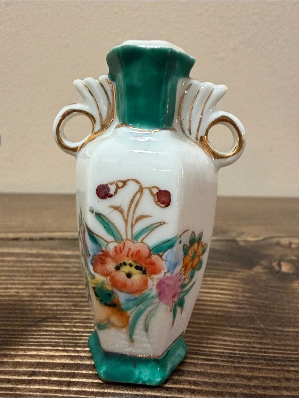 Vintage Hand Painted Porcelain Salt & Pepper Shakers Cottagecore Shabby Chic